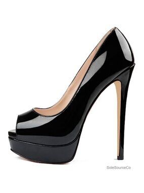 Platform Stiletto Heels Peep Toe Pumps 6 Inch Heels for Dress Wedding Party